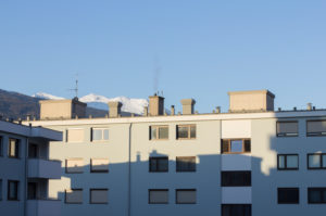 A sunny morning in an inner courtyard in Innsbruck. A sunny morning in an inner courtyard in Innsbruck.